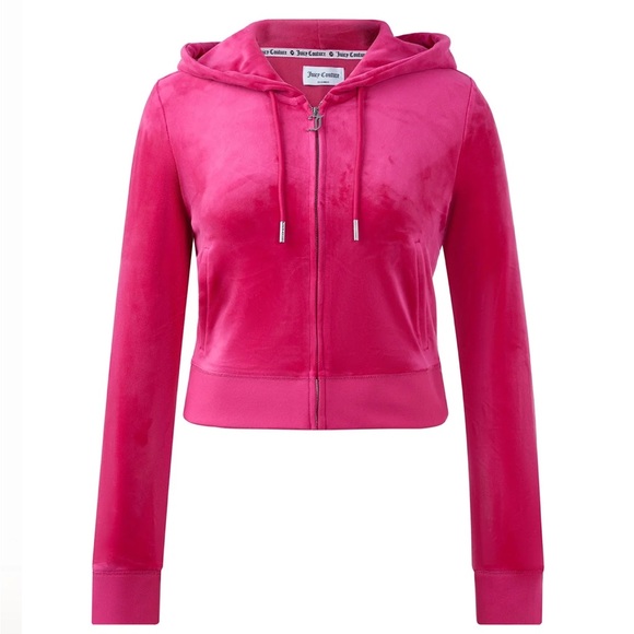 Couture Juicy Women's Pink Velour  Hoodie Top - Picture 3 of 3
